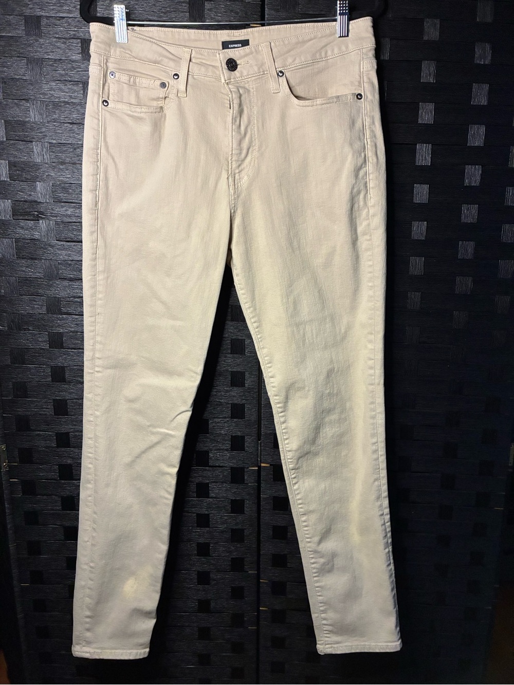 Express Men's Slim Jeans in Light Beige